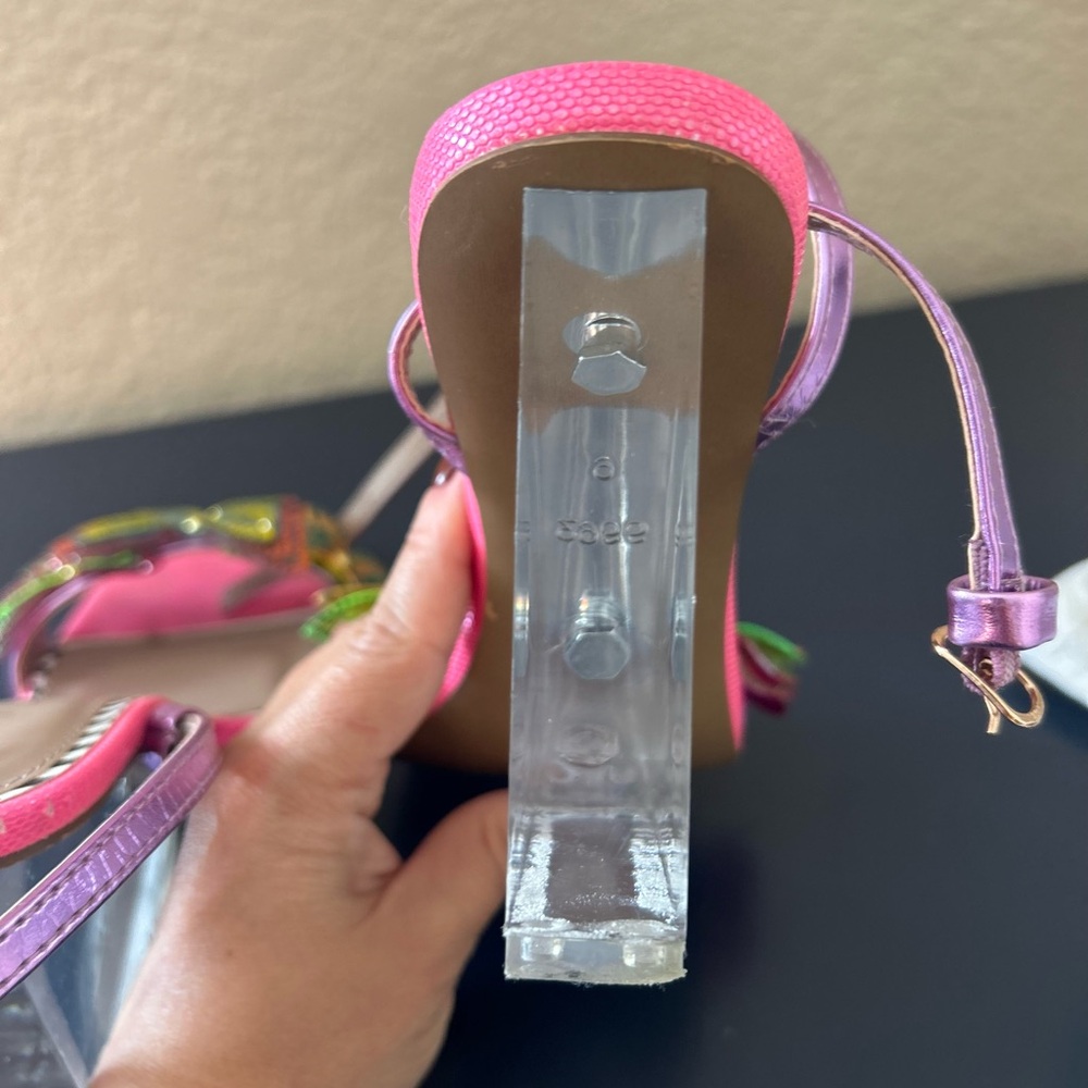 Betsey Johnson Clear Butterfly Wedges - Size 5.5 - Picture 7 of 10